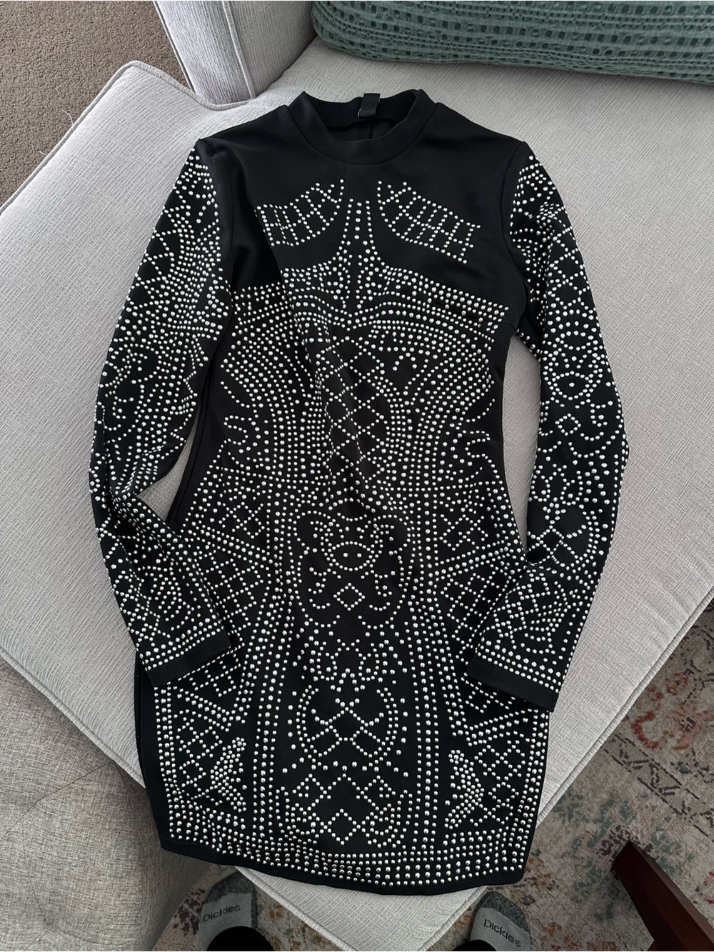 Windsor Black Dress with Silver Stud Detailing